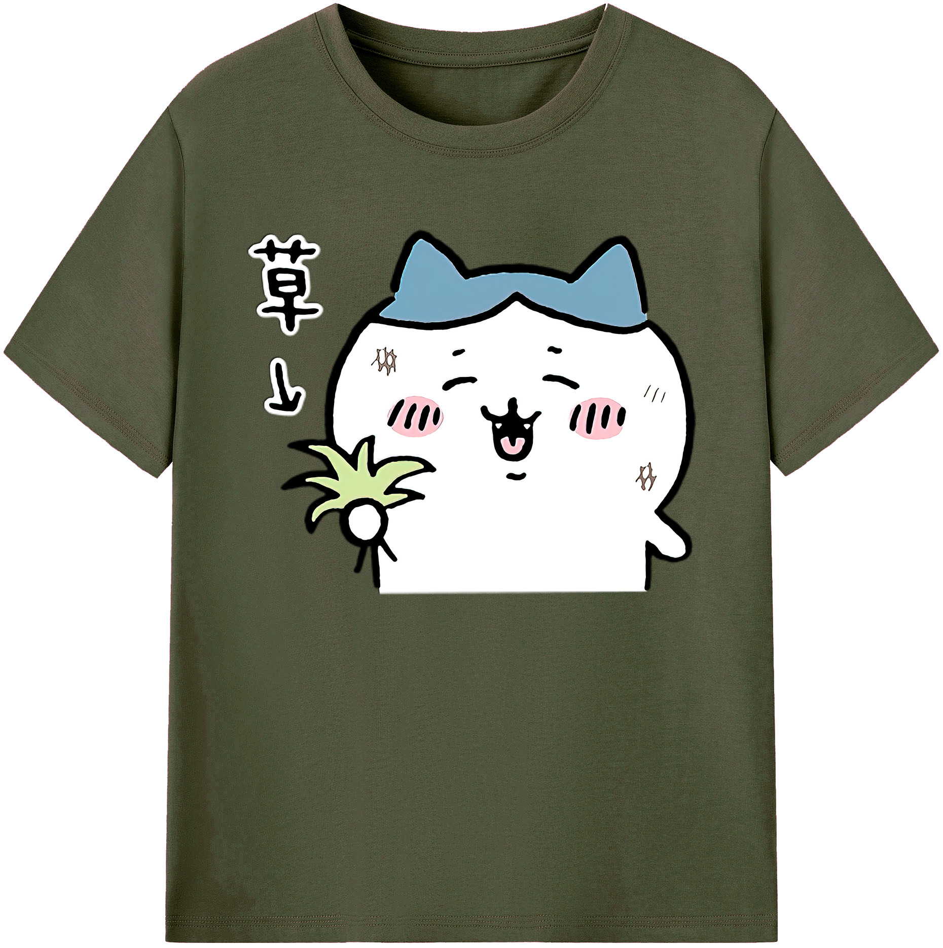 （画像用） ちいかわ ハチワレ Chii-kawa hachiware 綿100％ メンズ半袖Tシャツ｜肌触りやわらか＆通気性
